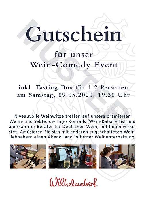 Wilhelmshof Gutschein Wein-Comedy Event