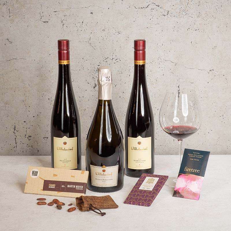 Wein und Schokoladen Tasting online at Home weinpaket