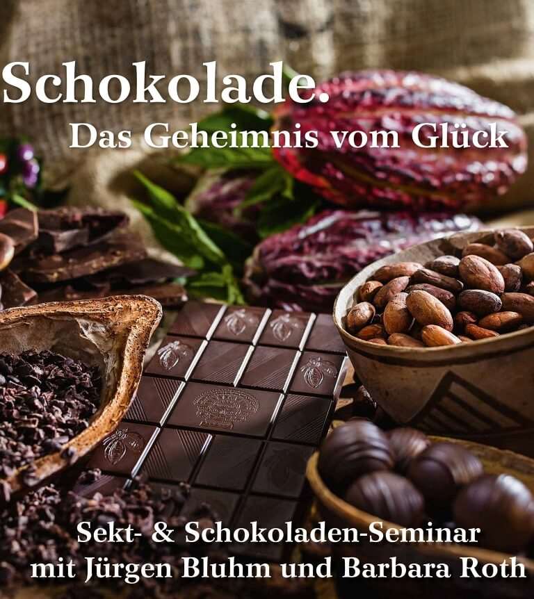 Sekt und Schokoladen Verkostung im Weingut Wilhelmshof mit Buchautor Jürgen Bluhm und Winzerin Barbara Roth