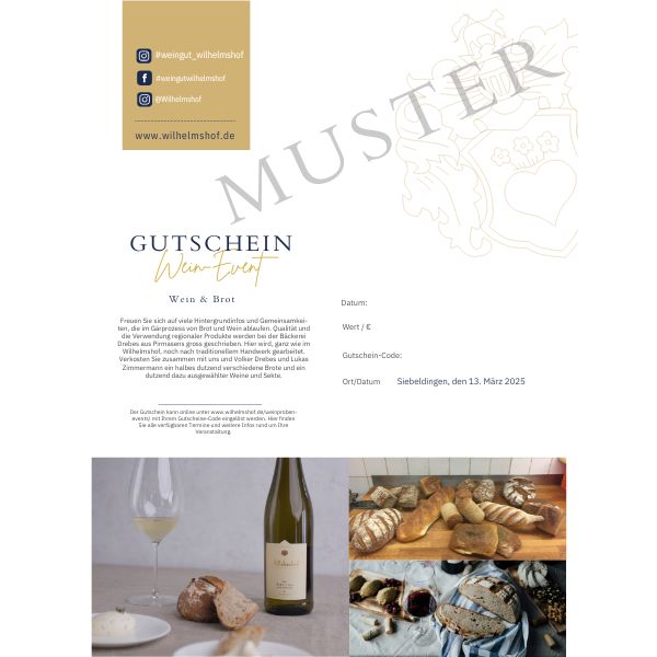 Gutschein Wein- und Brot-Seminar