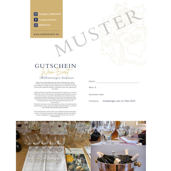 Gutschein (W)einsteiger-Seminar